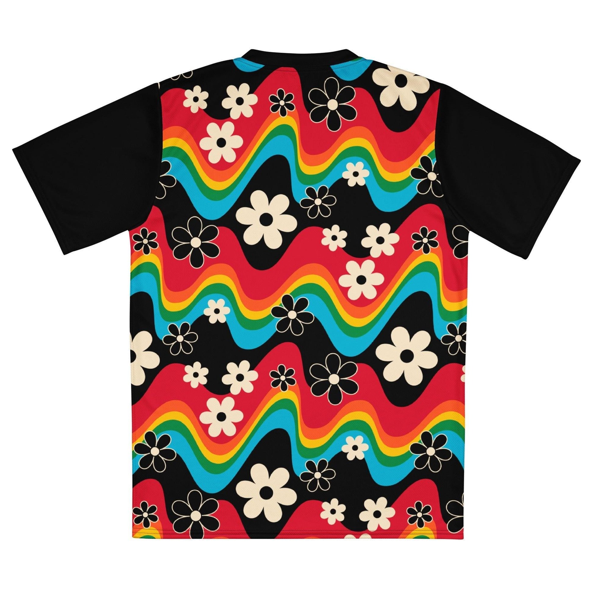 Sports Jersey - FLORA RAVE - Bold stripes and flowers print