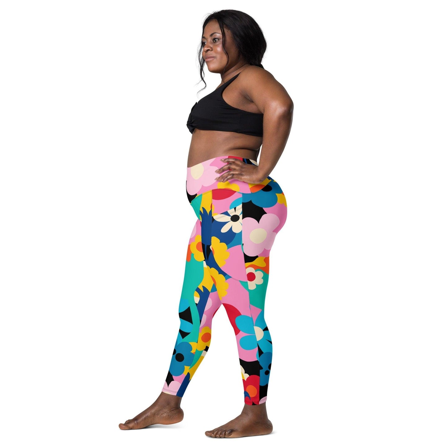 Leggings with pockets - FLORALEI - Artsy flower print