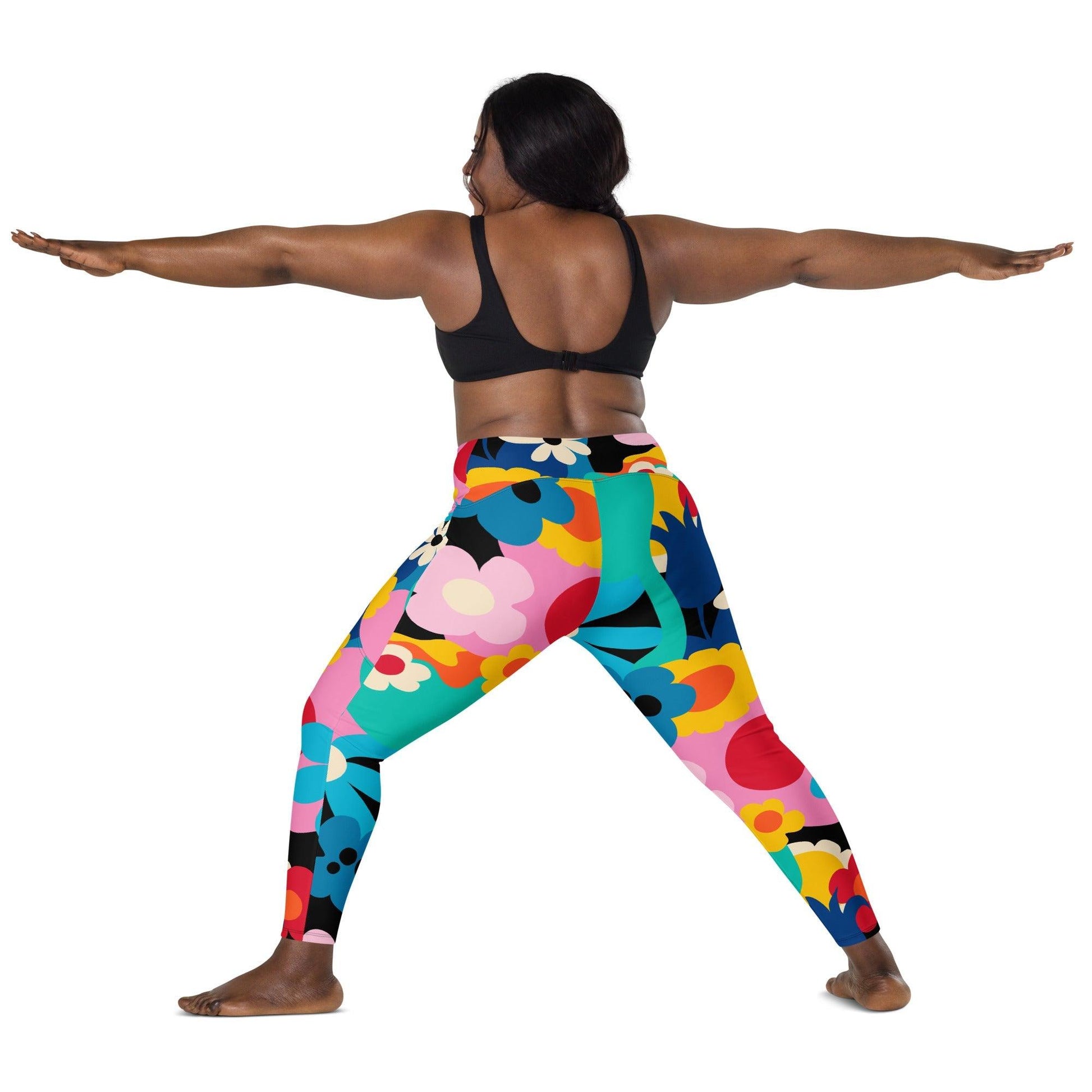 Leggings with pockets - FLORALEI - Artsy flower print