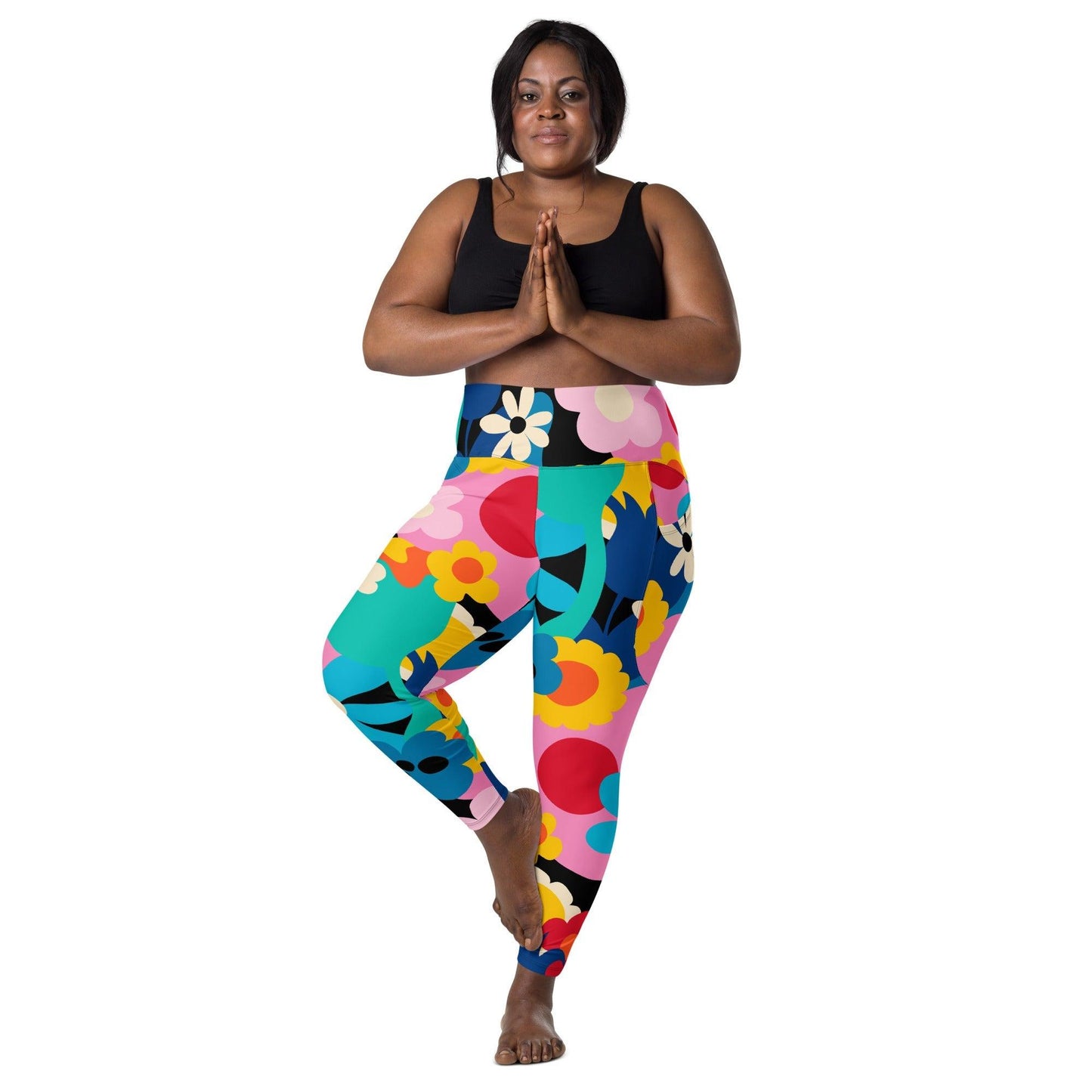 Leggings with pockets - FLORALEI - Artsy flower print