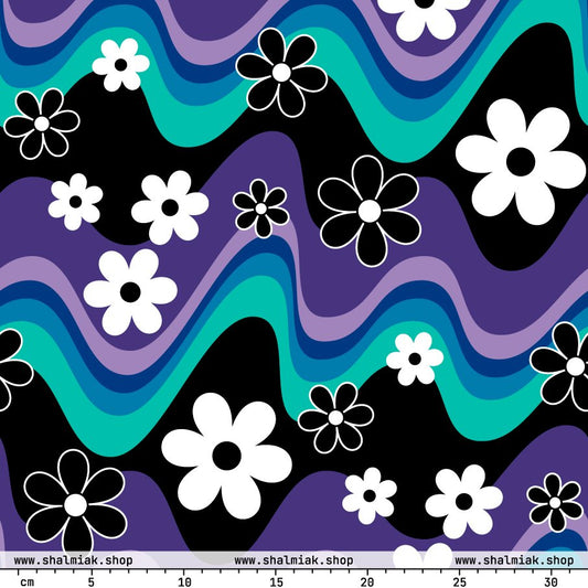 Fabric - FLORA RAVE purple