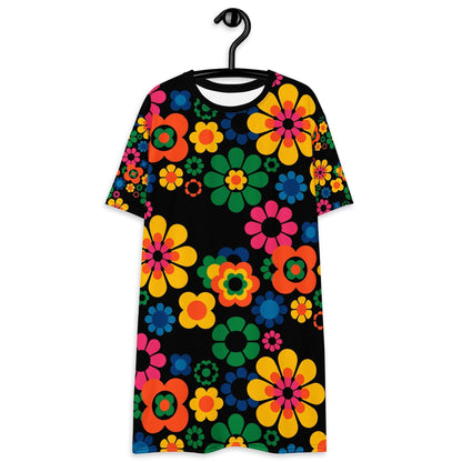 T-Shirt Dress - FLOW-POW joy - Funky Flower Power Print