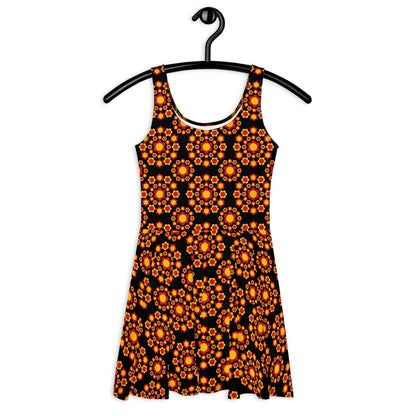 Skater Dress - FLOWERSHOP red yellow