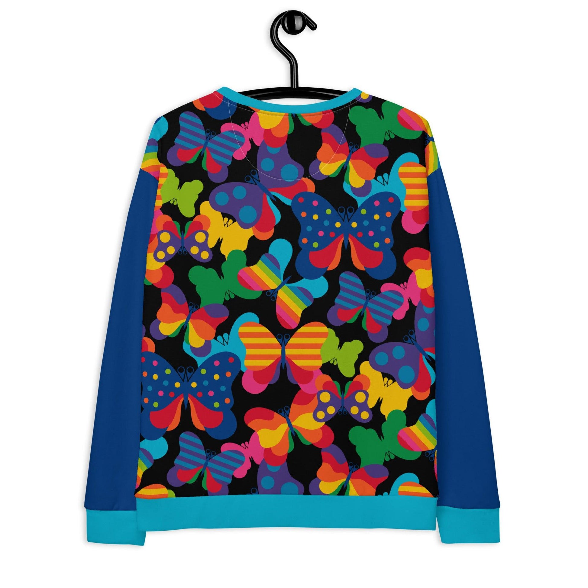 Sweatshirt - FLYRAVE black - Colorful butterfly print