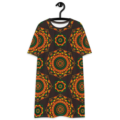 T-Shirt Dress - FOREVERMORE green brown