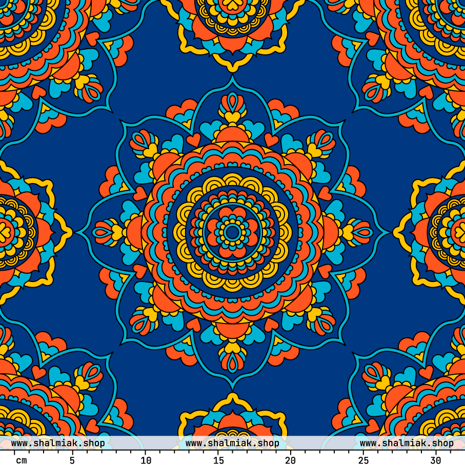 Fabric - FOREVERMORE orange blue