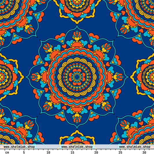 Fabric - FOREVERMORE orange blue