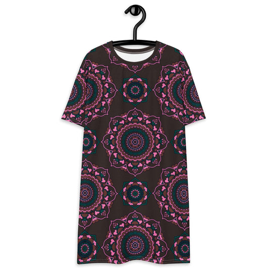 T-Shirt Dress - FOREVERMORE pink brown
