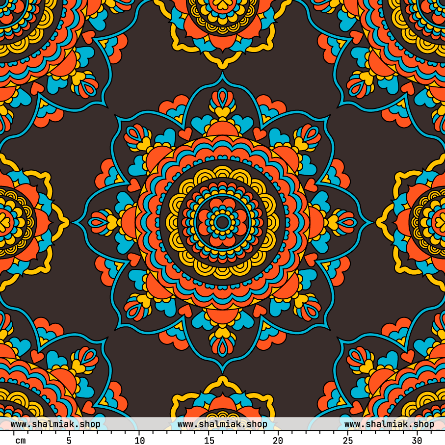 Fabric - FOREVERMORE turquoise brown