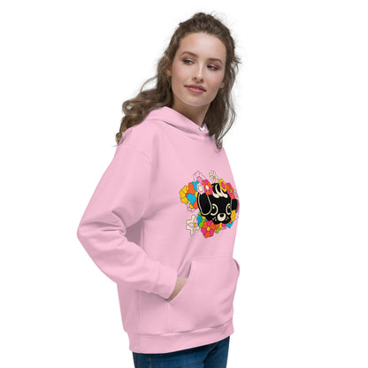 Hoodie - FUNKYPUP pink (just pup) - Cute dogs and flowers print