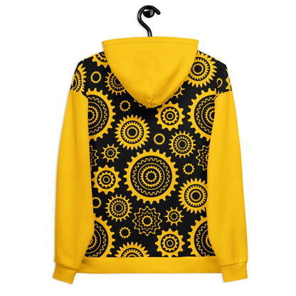 Hoodie - GREAT GEAR yellow black - Gear and tech print