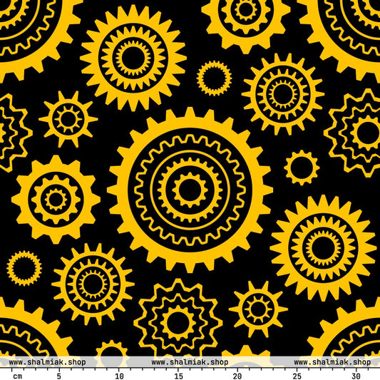 Fabric - GREAT GEAR yellow black