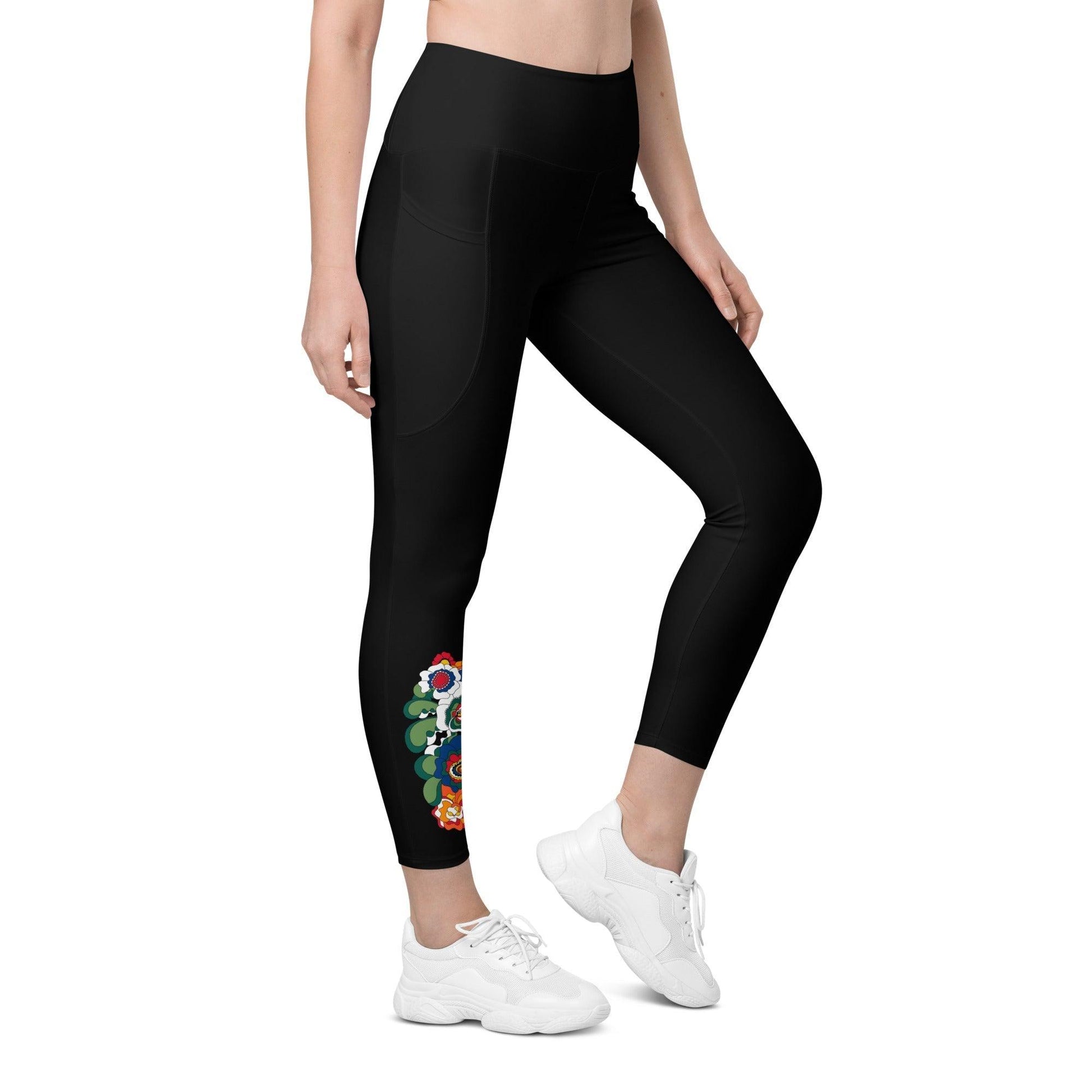 Leggings With Pockets - GROOVY KURBITS in black