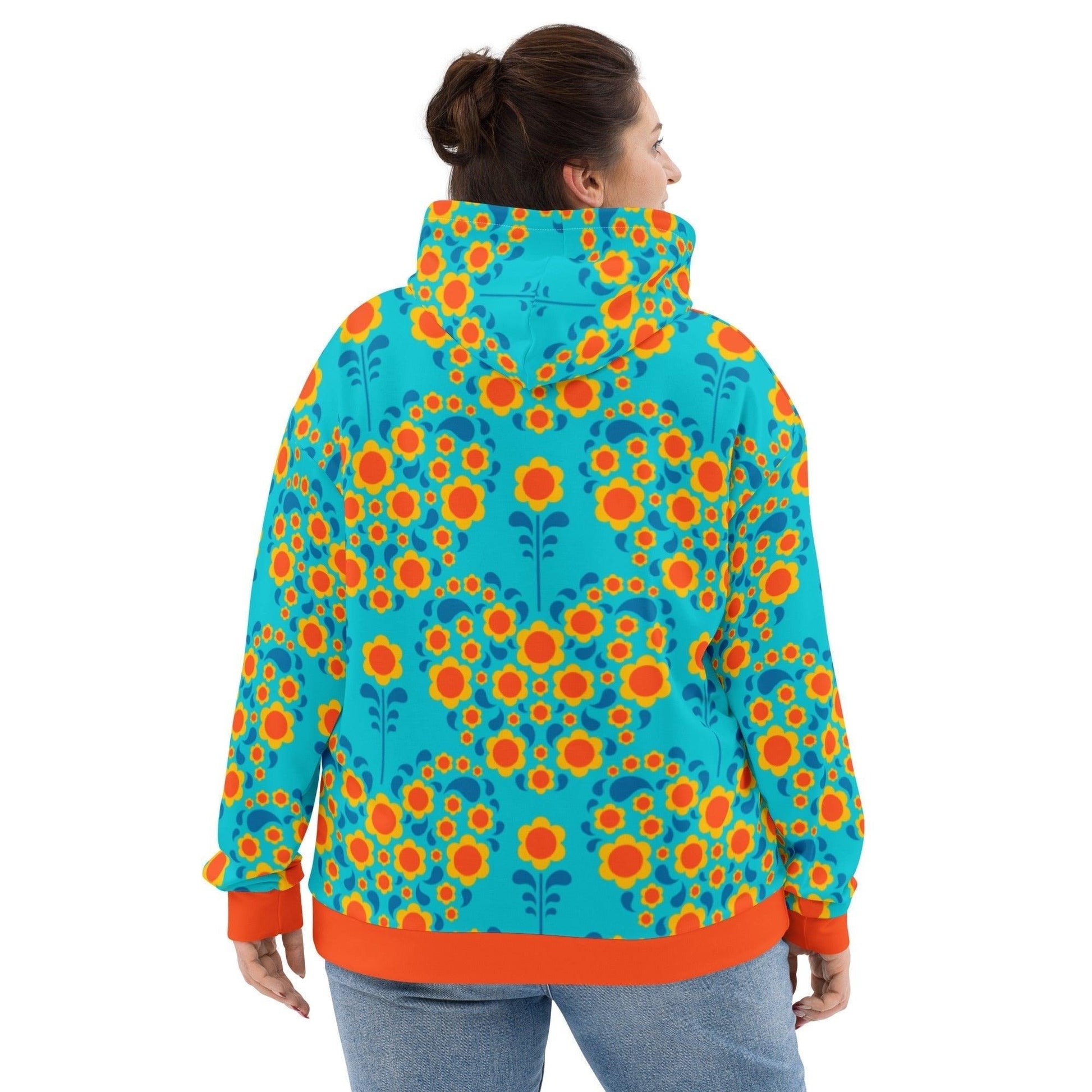 Hoodie - HEARTBEAT orange blue