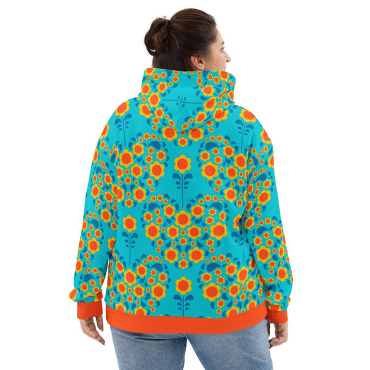 Hoodie - HEARTBEAT orange blue