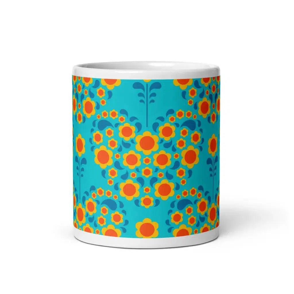 Mug - HEARTBEAT orange blue