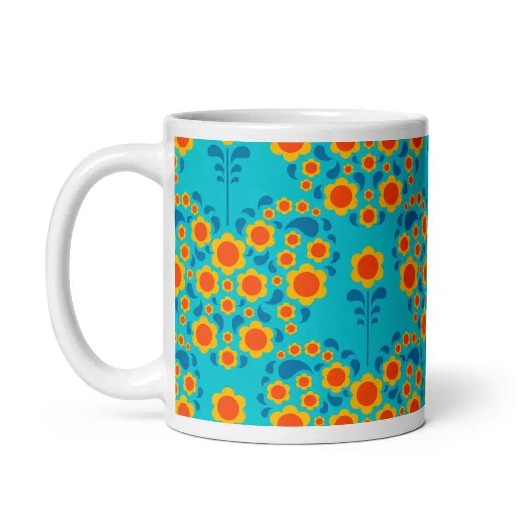 Mug - HEARTBEAT orange blue