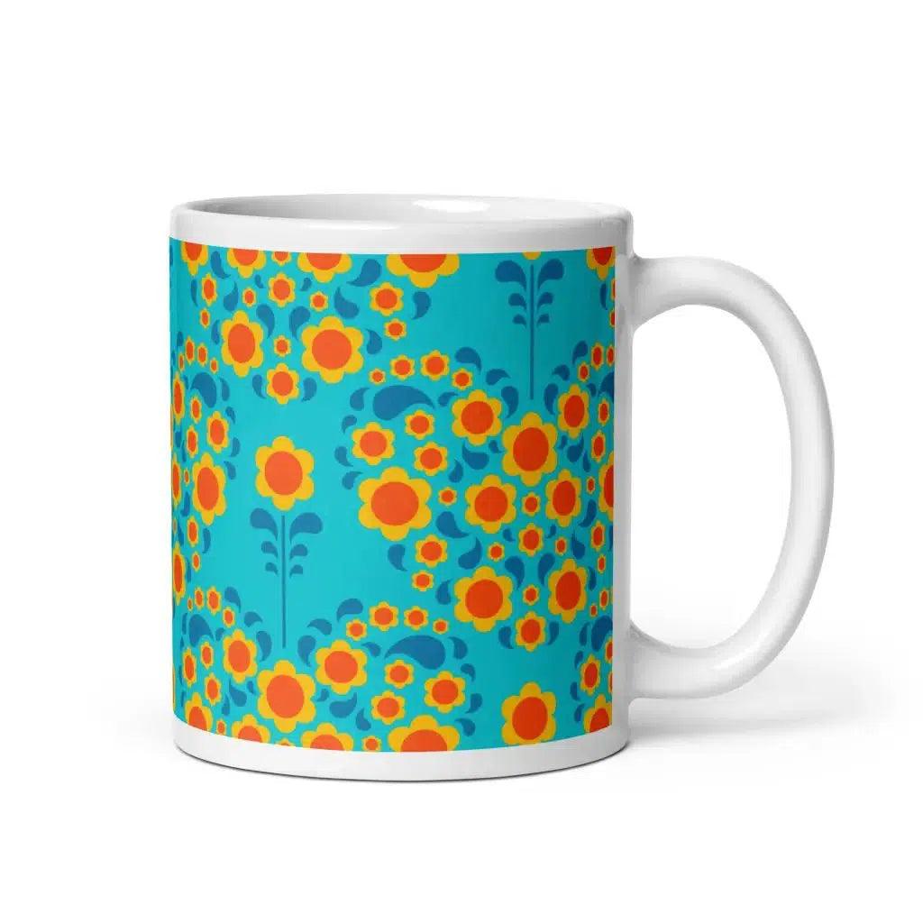 Mug - HEARTBEAT orange blue