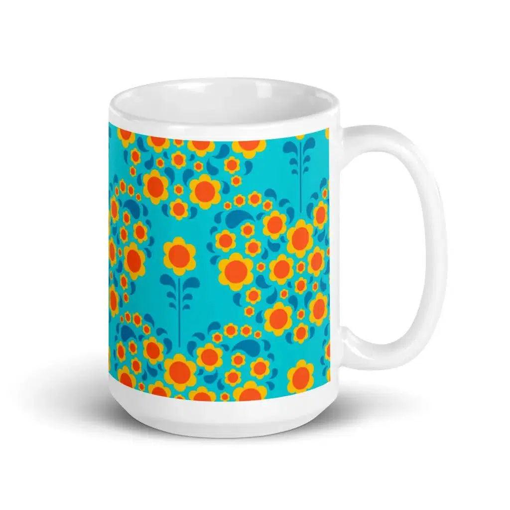 Mug - HEARTBEAT orange blue