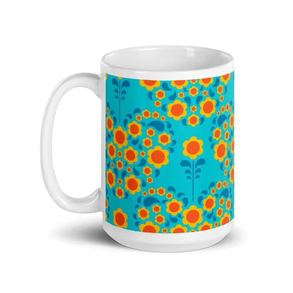 Mug - HEARTBEAT orange blue