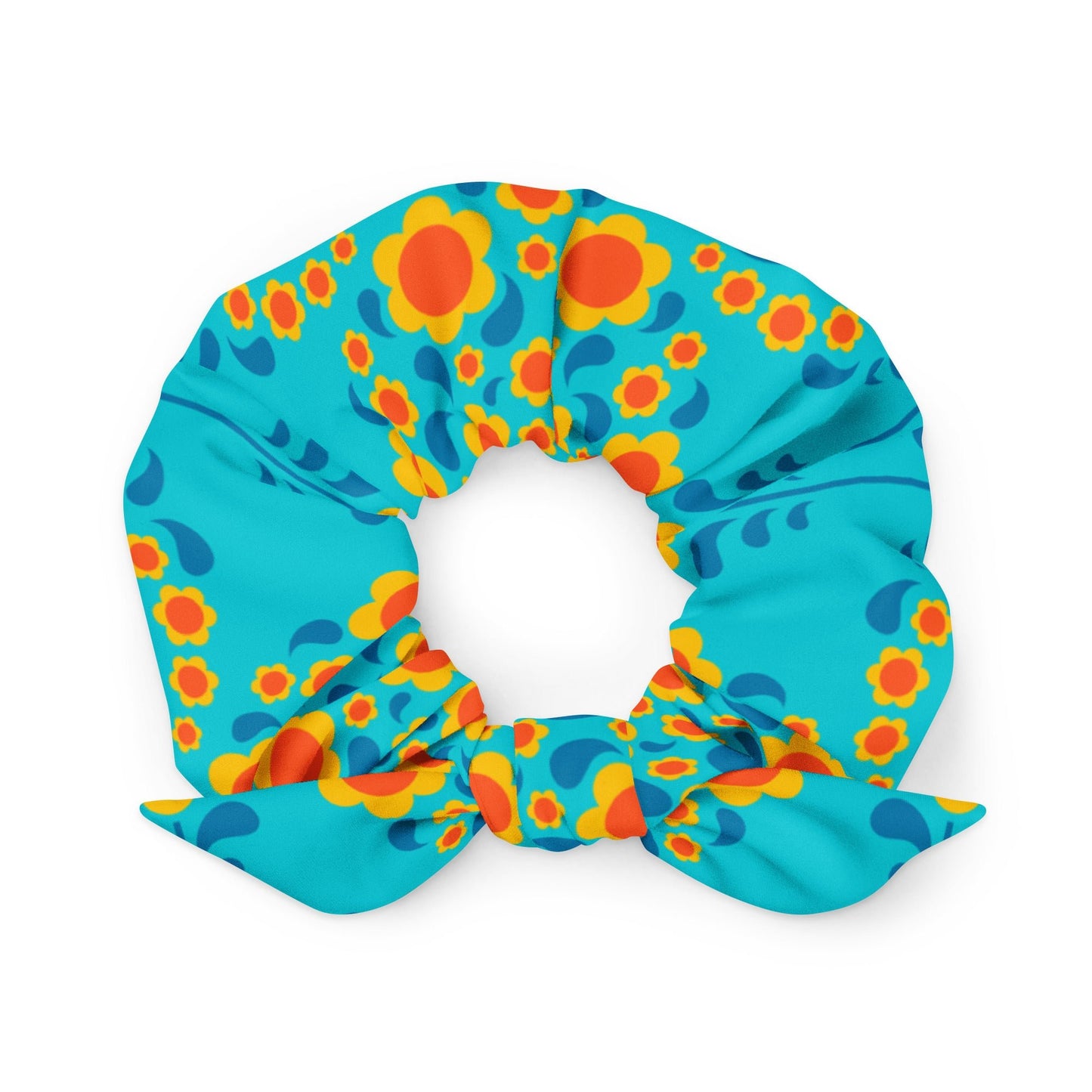Scrunchie - HEARTBEAT orange blue