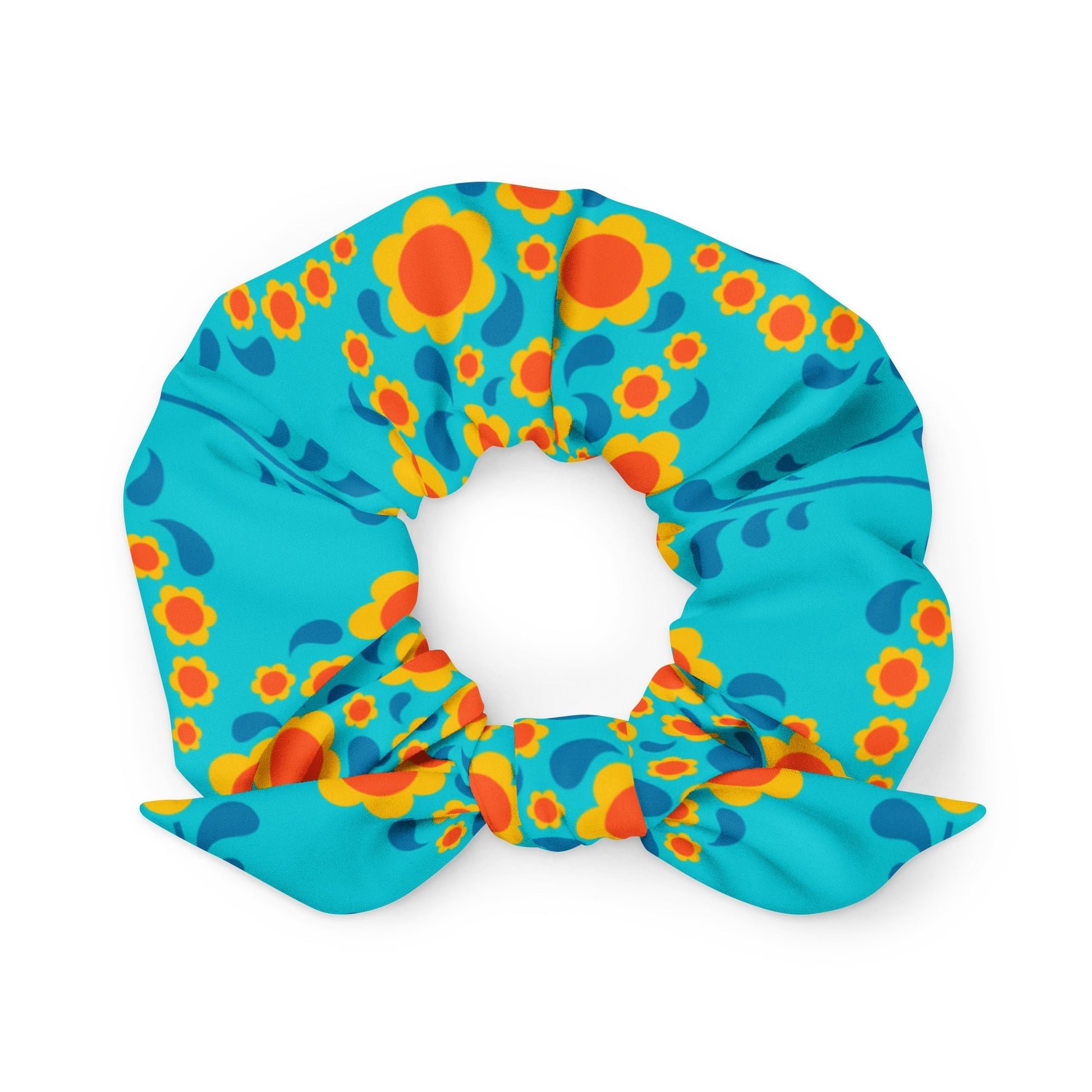 Scrunchie - HEARTBEAT orange blue