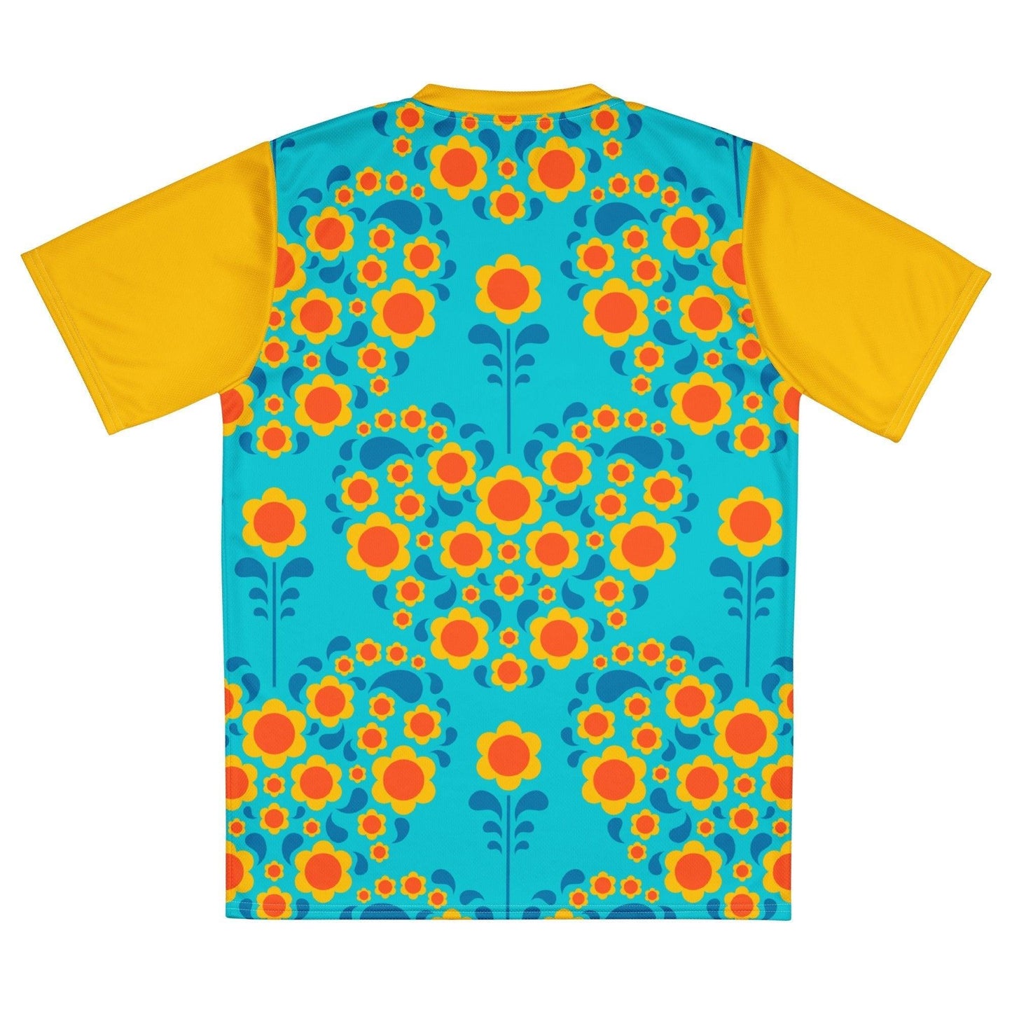 Sports Jersey - HEARTBEAT orange blue - Flower hearts print