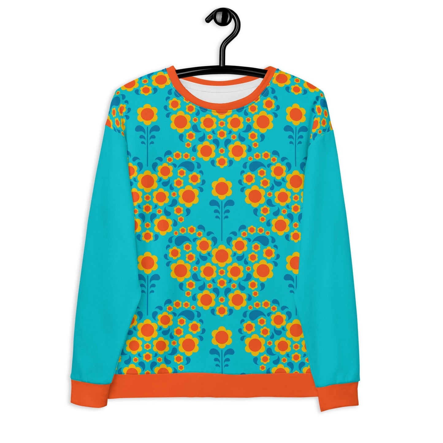 Sweatshirt - HEARTBEAT orange blue