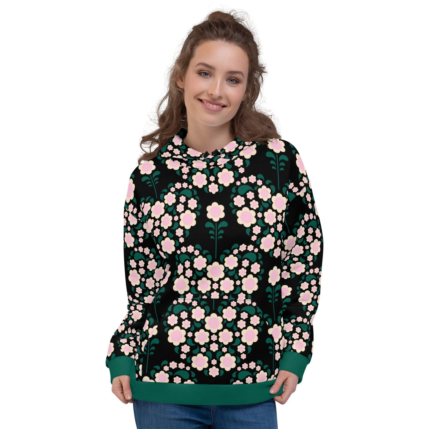 Hoodie - HEARTBEAT pink black