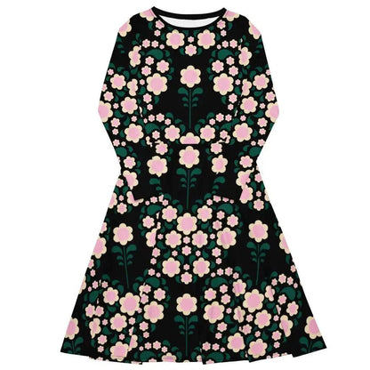 Midi Dress - HEARTBEAT pink black