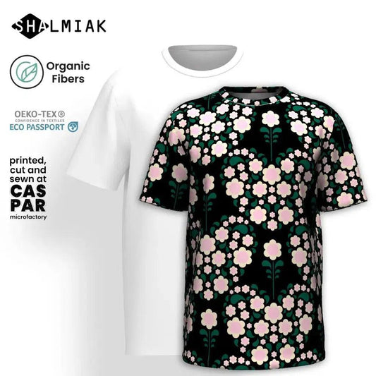 Organic Cotton T-Shirt - HEARTBEAT pink black