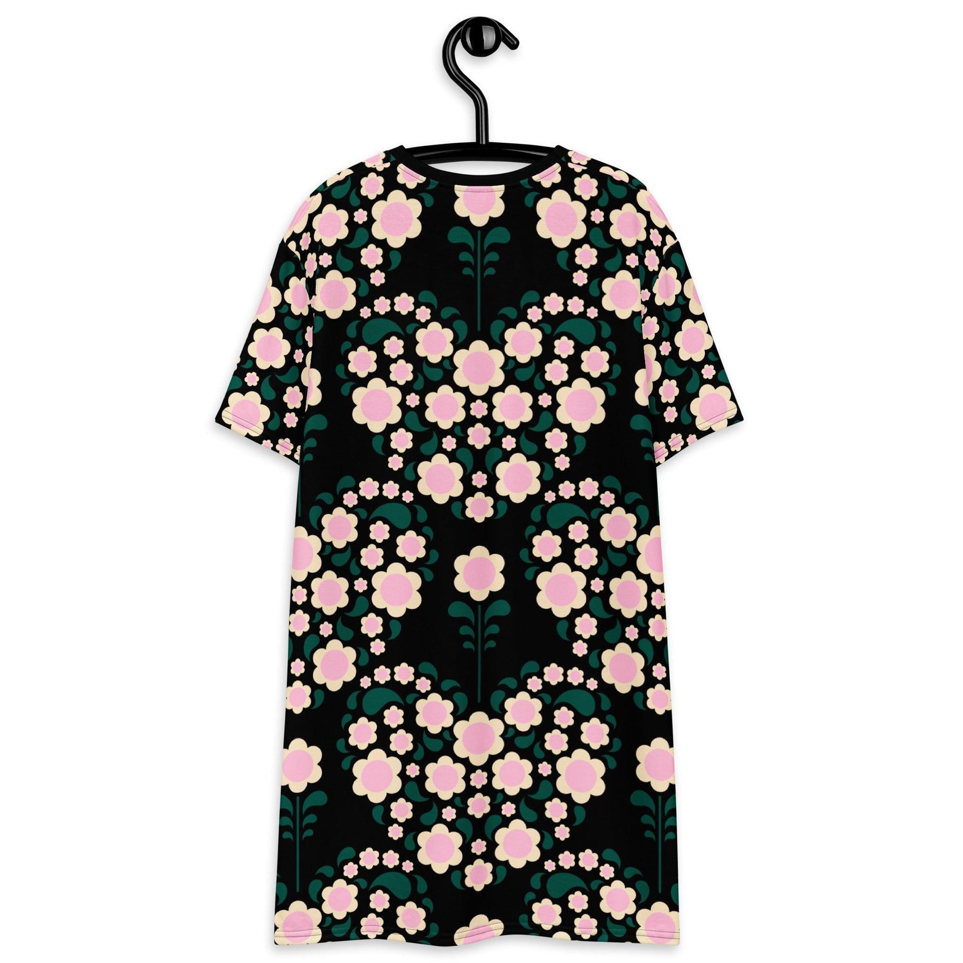 T-Shirt Dress - HEARTBEAT pink black