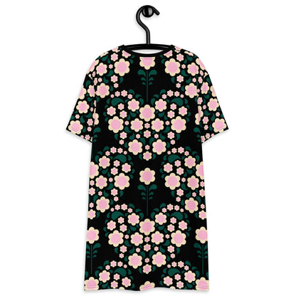 T-Shirt Dress - HEARTBEAT pink black