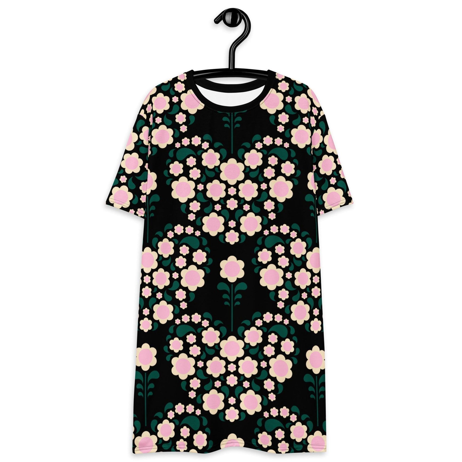 T-Shirt Dress - HEARTBEAT pink black
