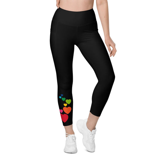 Leggings With Pockets - HEARTS color