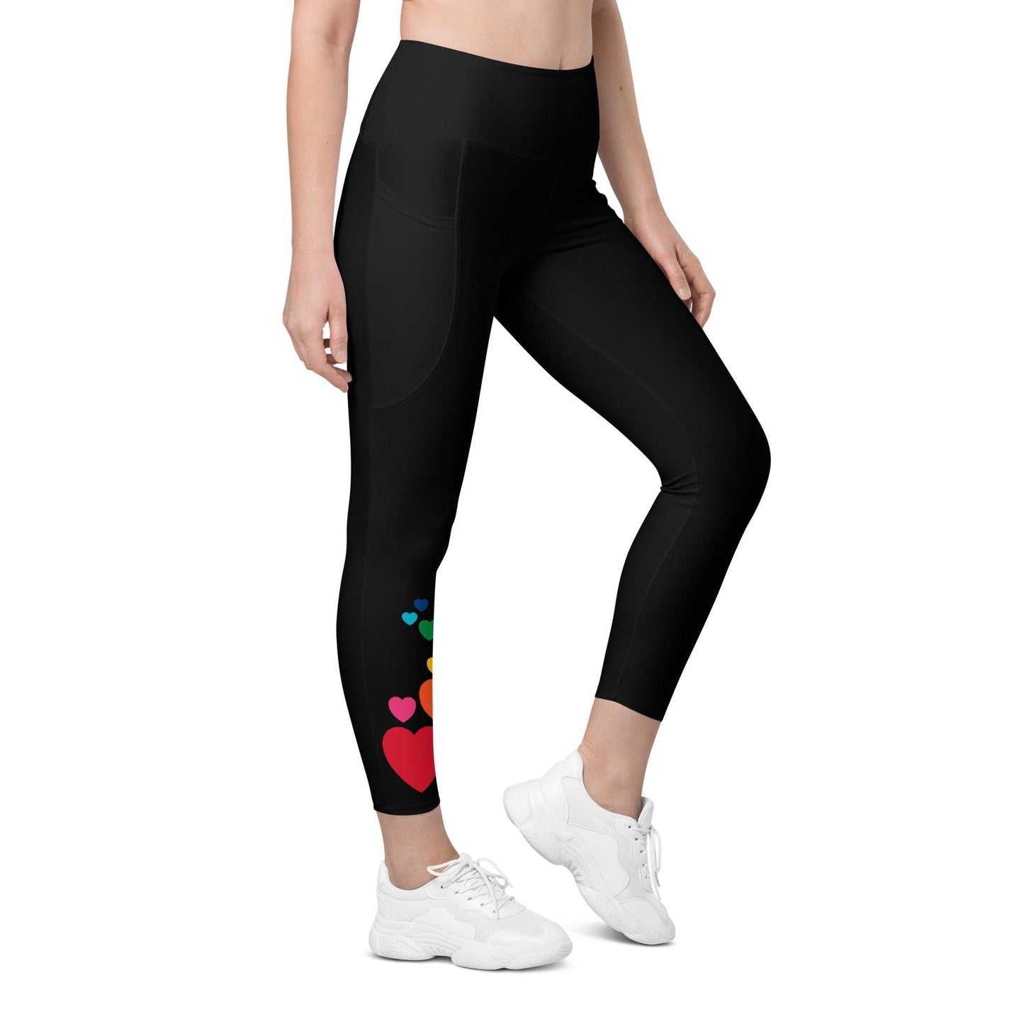 Leggings With Pockets - HEARTS color