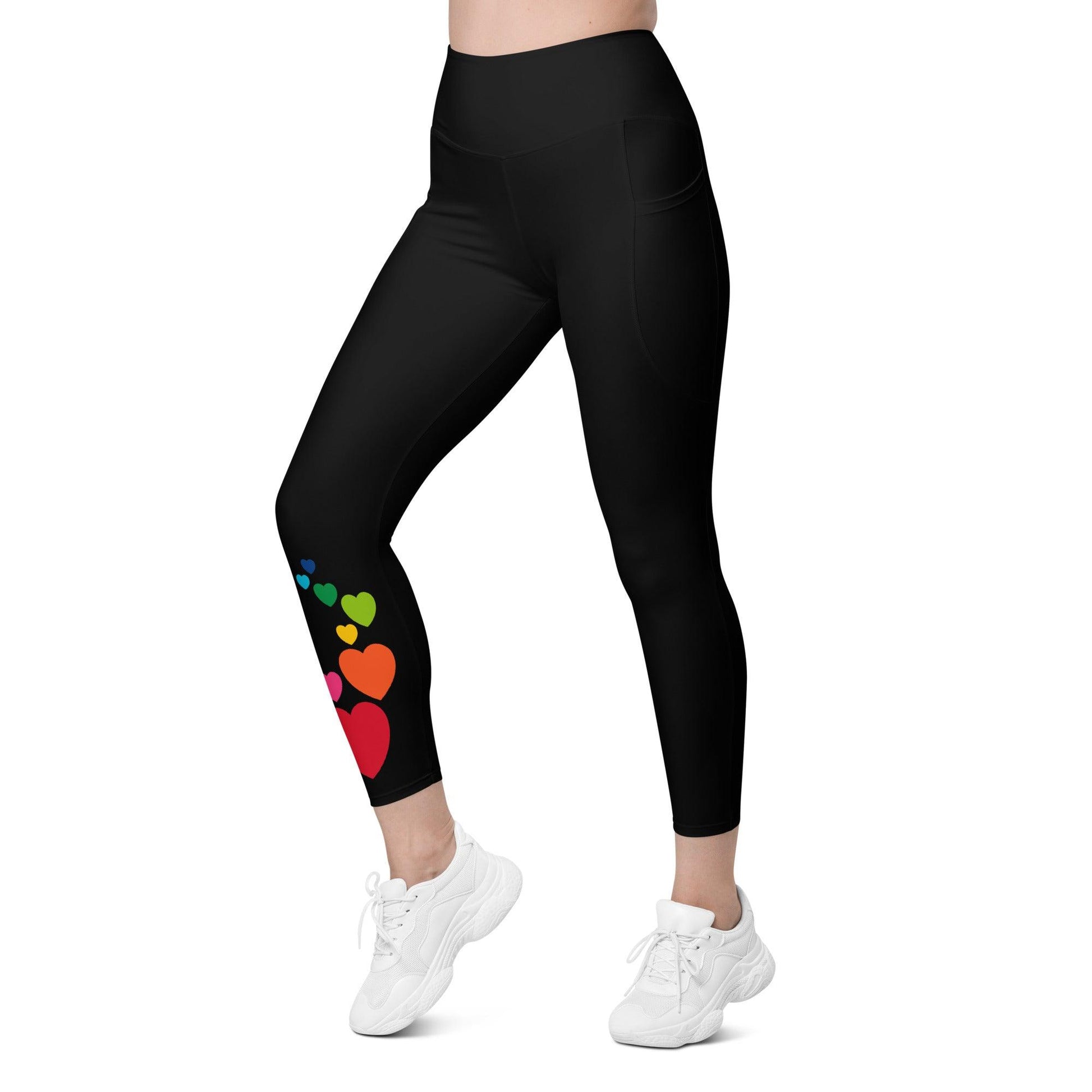 Leggings With Pockets - HEARTS color