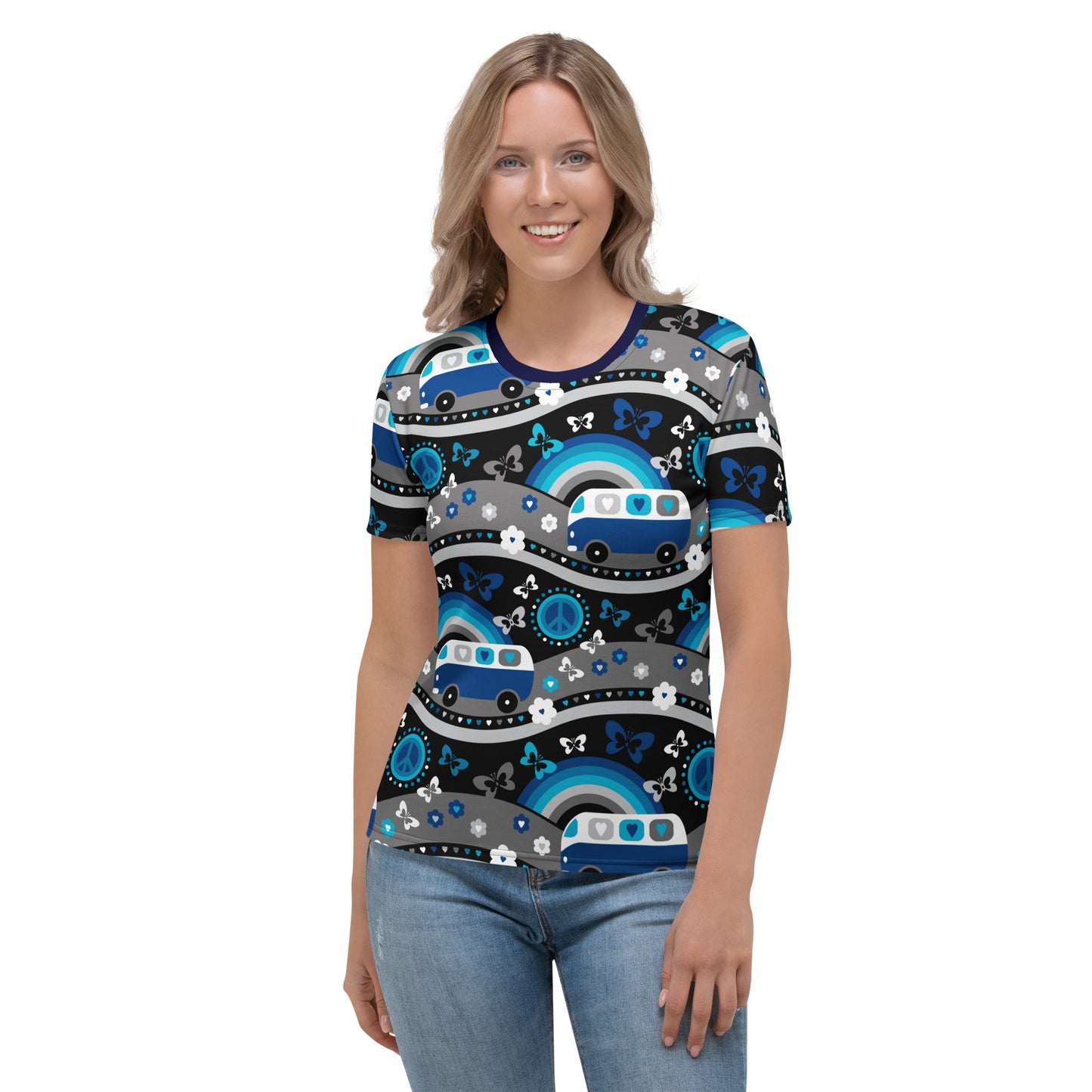 Woman's T-Shirt - HIPPIE DAY cosmic blue