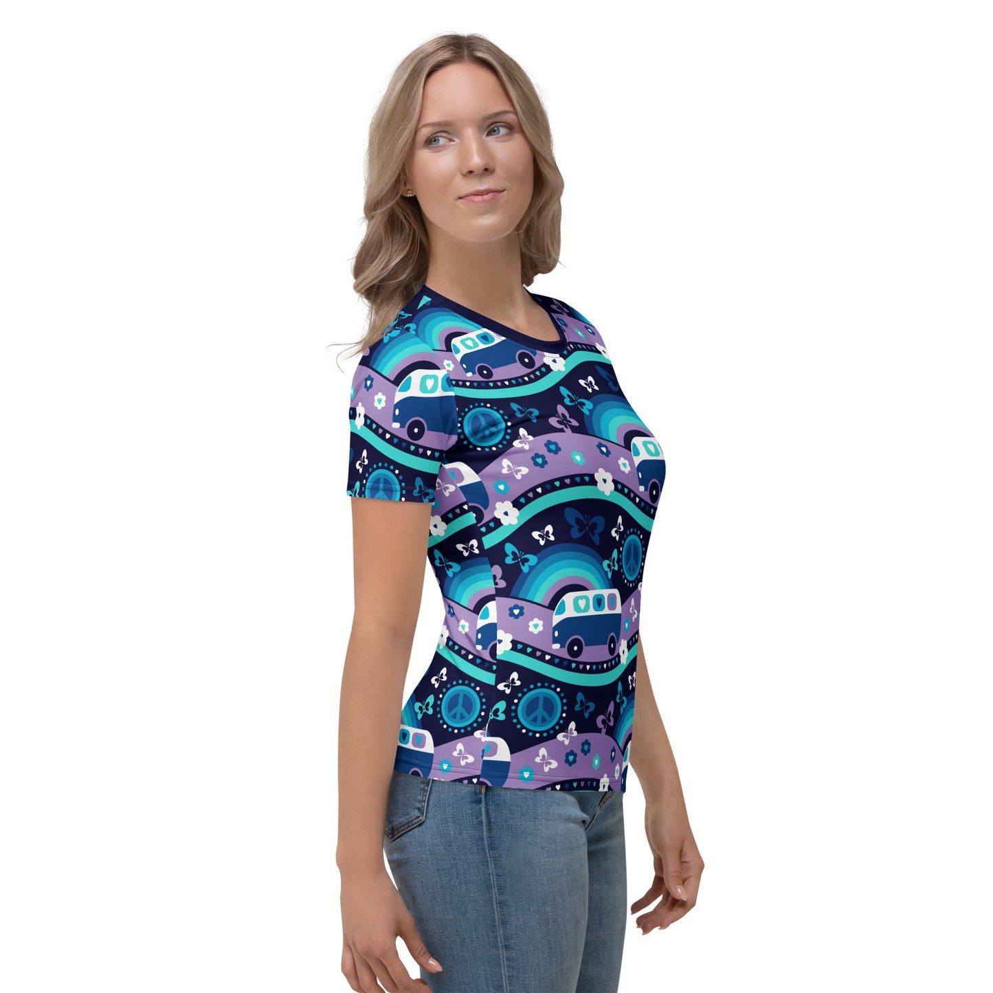 Woman's T-Shirt - HIPPIE DAY magic blue