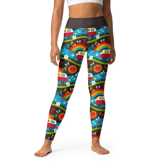 Yoga Leggings -2- HIPPIE DAY rainbow
