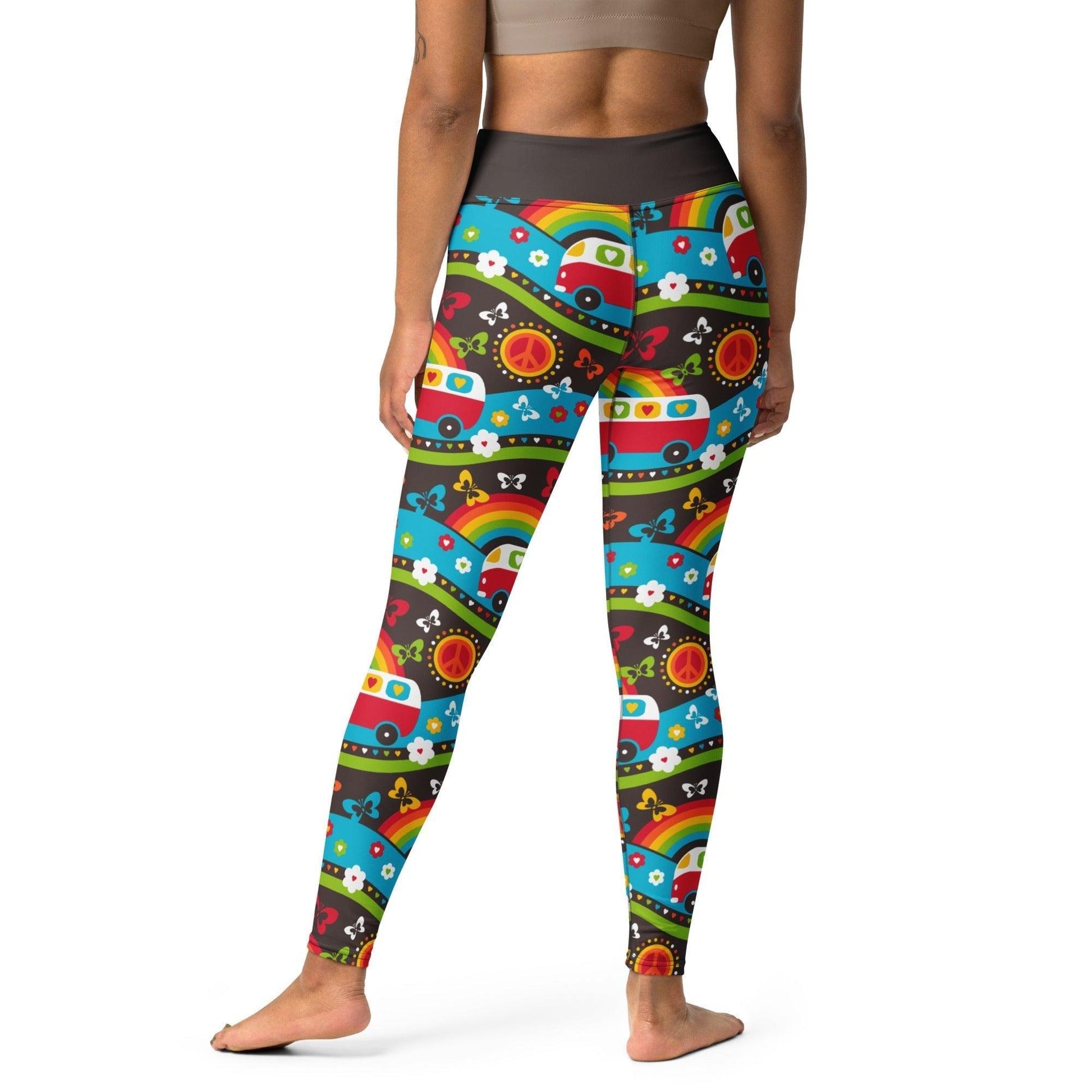 Yoga Leggings -2- HIPPIE DAY rainbow