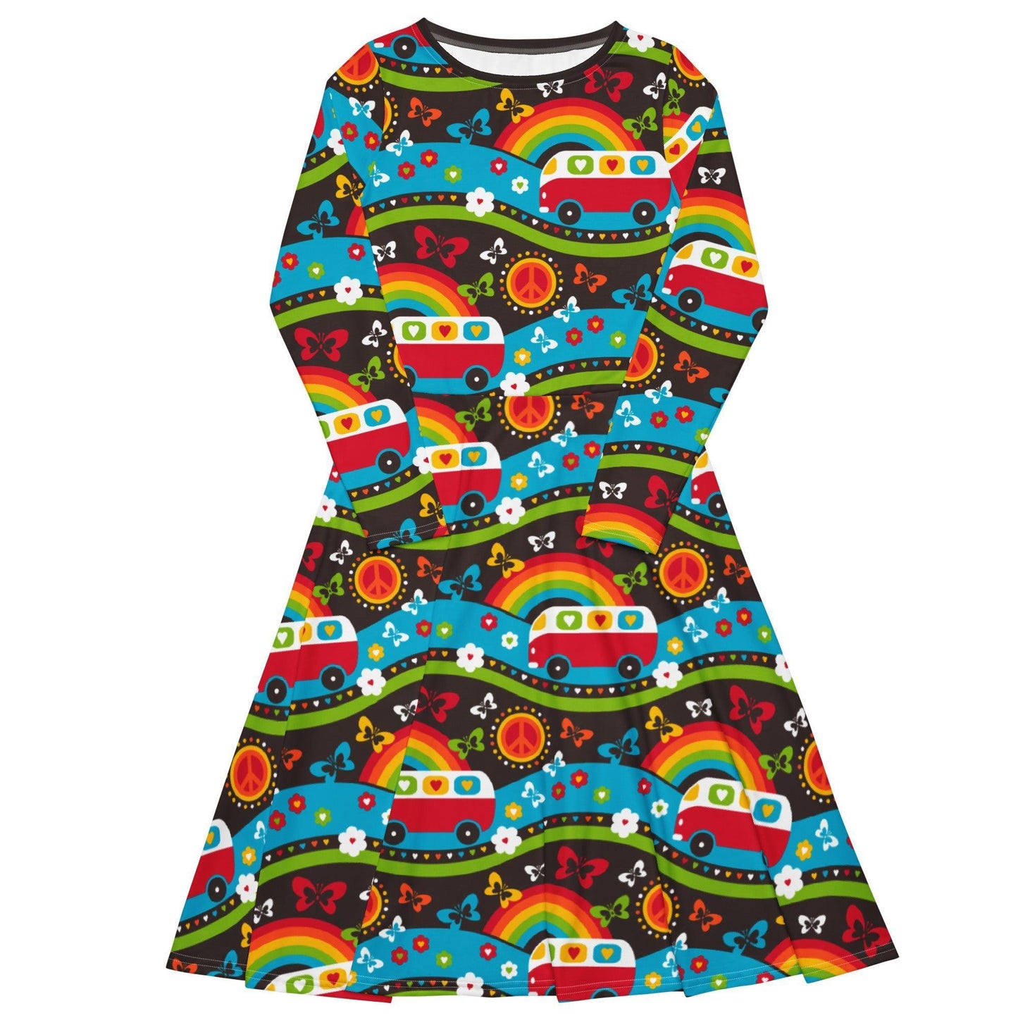 Midi Dress - HIPPIE DAY rainbow