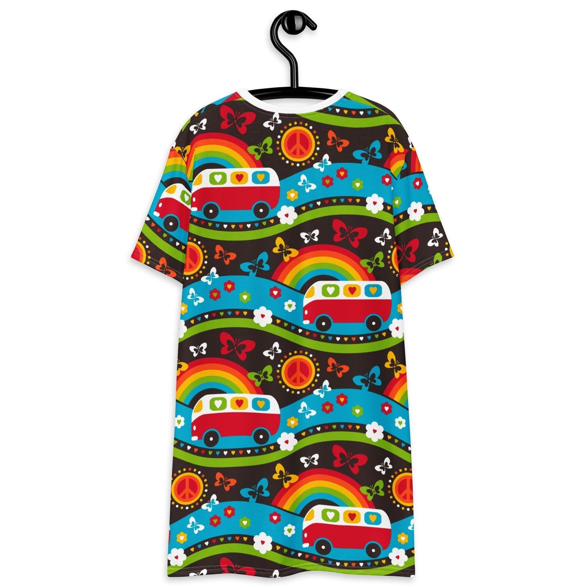 T-Shirt Dress - HIPPIE DAY rainbow