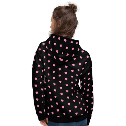 Hoodie - SMALL HEARTS pink - Small hearts print