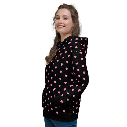 Hoodie - SMALL HEARTS pink - Small hearts print