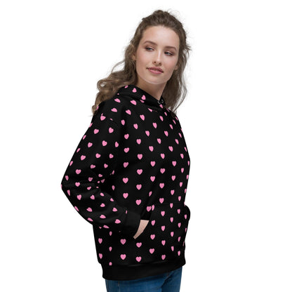 Hoodie - SMALL HEARTS pink - Small hearts print