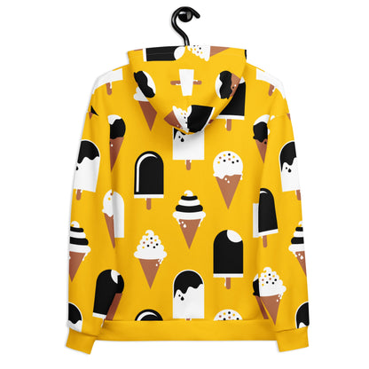 Hoodie - JÄDE yellow - Happy ice cream print