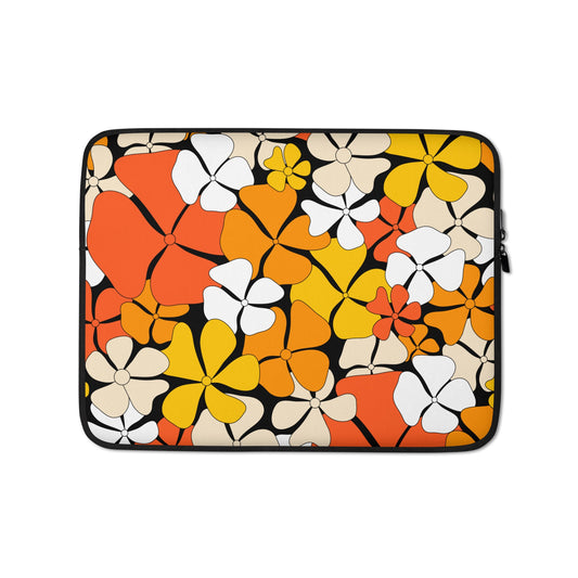 Laptop Sleeve - ADELIE orange - Wild Floral Print