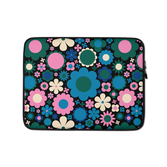 Laptop Sleeve - BLOOMPOP blue - Popping Bloom Print