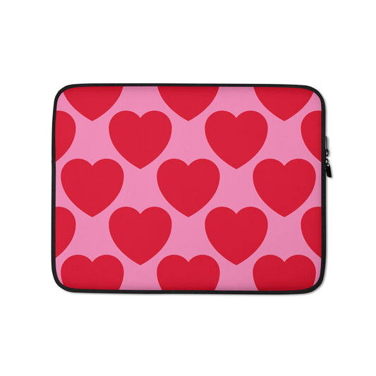 Laptop Sleeve - ELLIE LOVE red - Bold Heart Print